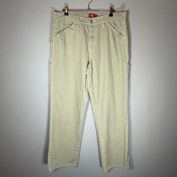 Dickies Other - Dickies Girl Carpenter Pants Khaki Tan Cotton Twill Straight Leg CP20 Size 13/31